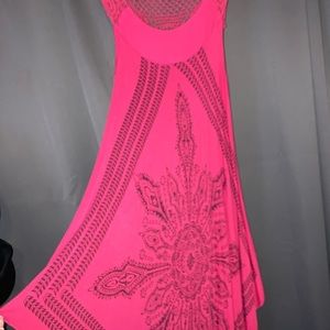 Pink and black dress